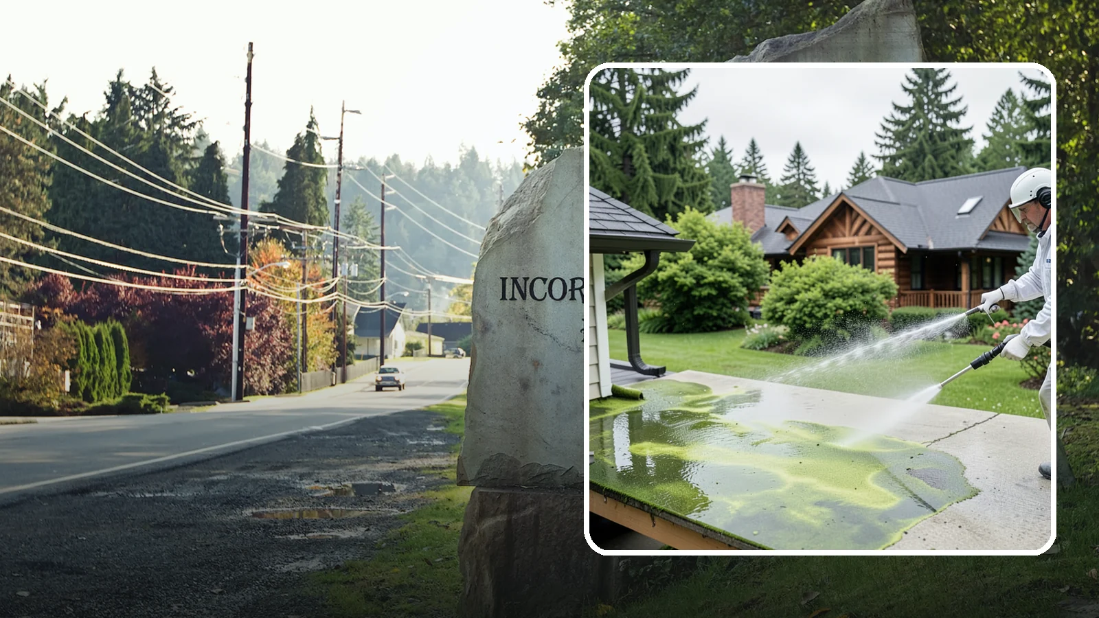 Algae Removal in Wilkeson, Pierce County, WA - Soft-wash algae removal that lifts the green film coating siding, roofs, decks, and concrete across shaded properties.