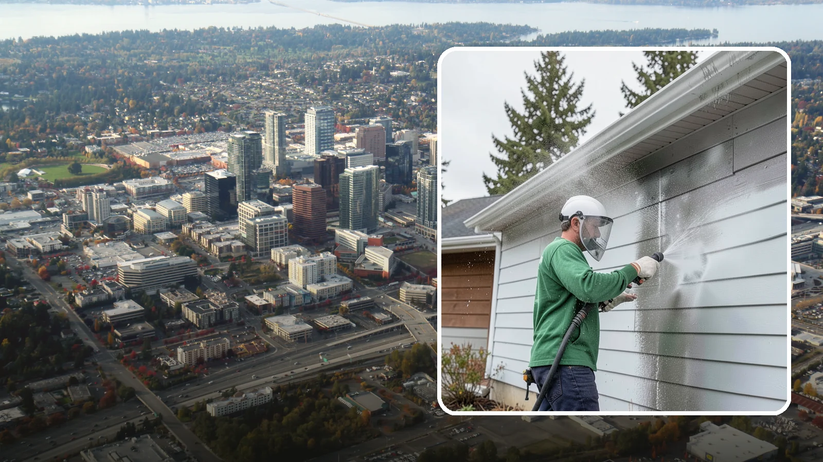 Aluminum Cleaning in Bellevue, King County, WA - Specialized cleaning of aluminum siding, gutters, and fixtures that removes oxidation chalk and staining safely.