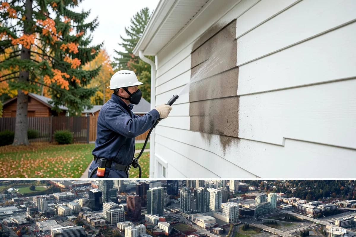 Aluminum Cleaning in Bellevue, King County, WA - Clean aluminum in spring or summer to remove the oxidation and streaking that accumulate through the wet season.