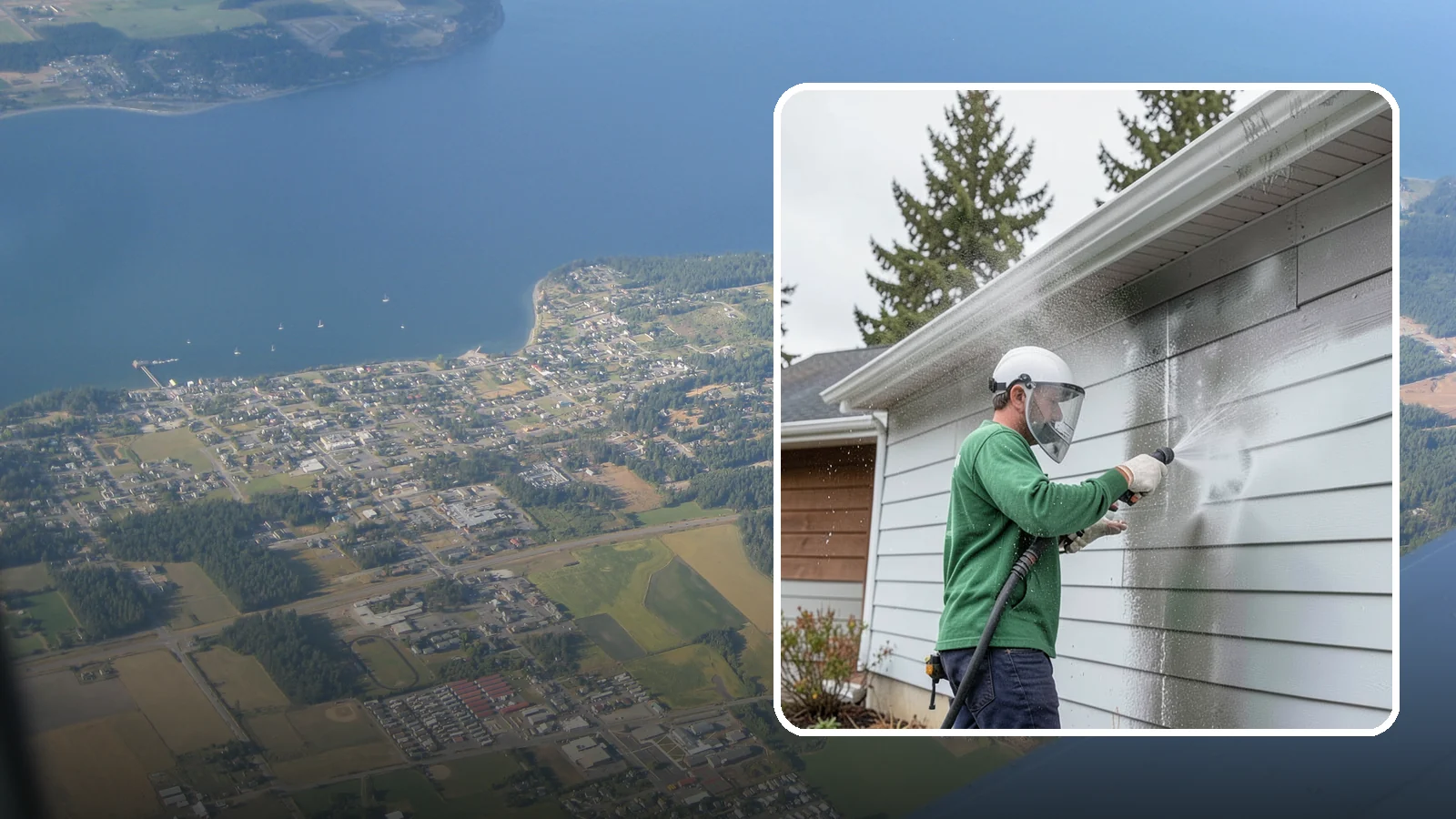 Aluminum Cleaning in Coupeville, Island County, WA - Specialized cleaning of aluminum siding, gutters, and fixtures that removes oxidation chalk and staining safely.