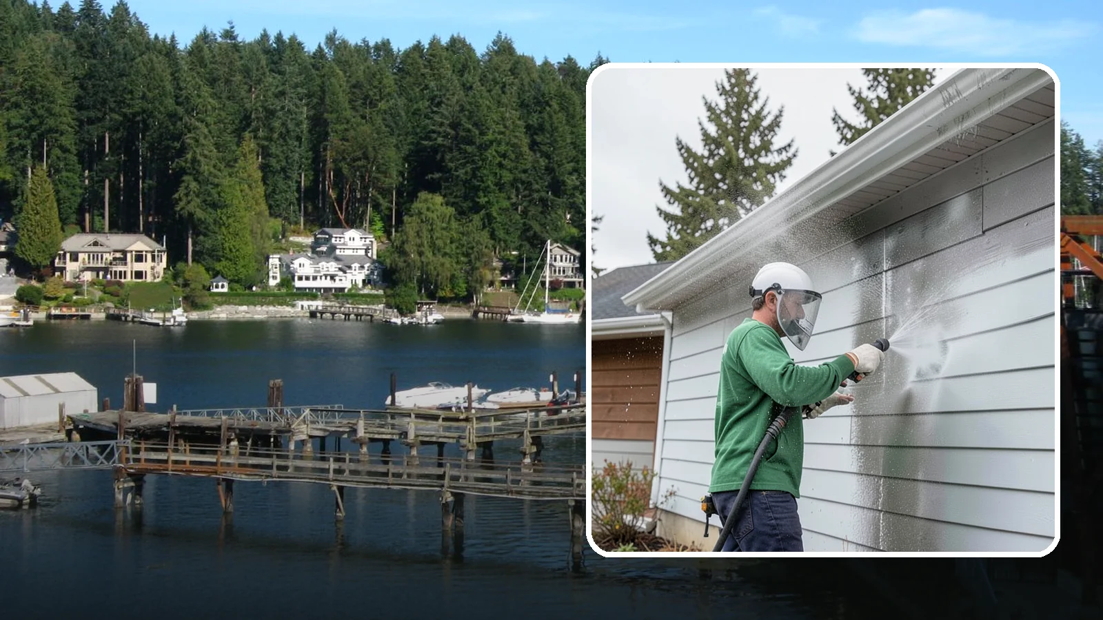 Aluminum Cleaning in Gig Harbor, Pierce County, WA - Specialized cleaning of aluminum siding, gutters, and fixtures that removes oxidation chalk and staining safely.