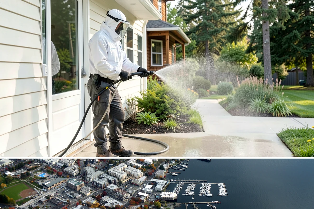 Aluminum Cleaning in Kirkland, King County, WA - Clean aluminum in spring or summer to remove the oxidation and streaking that accumulate through the wet season.