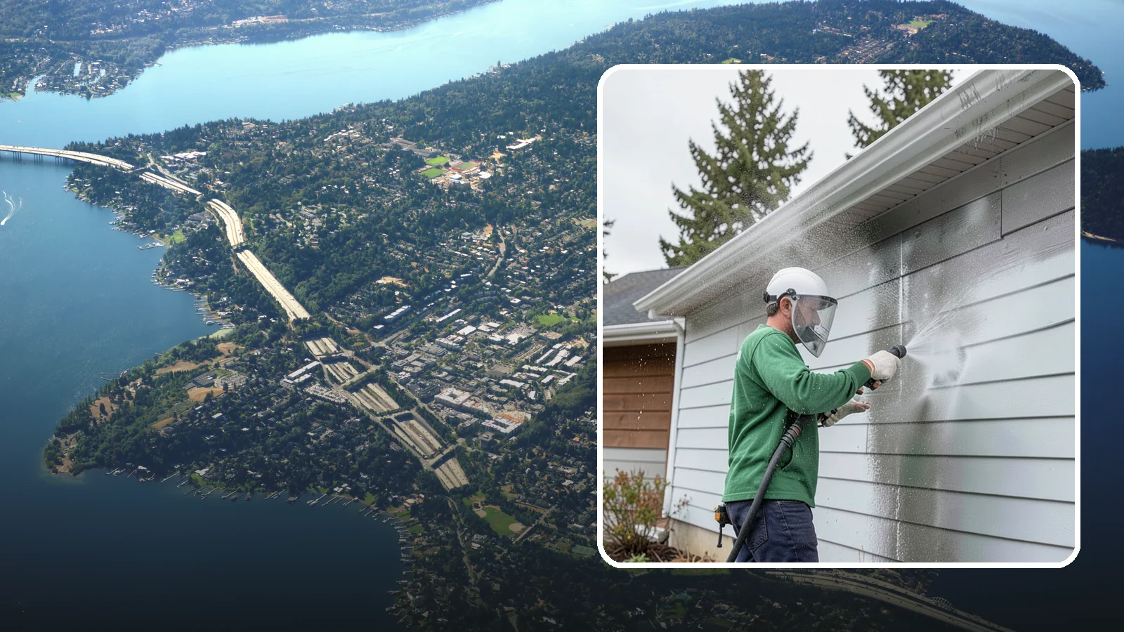 Aluminum Cleaning in Mercer Island, King County, WA - Specialized cleaning of aluminum siding, gutters, and fixtures that removes oxidation chalk and staining safely.