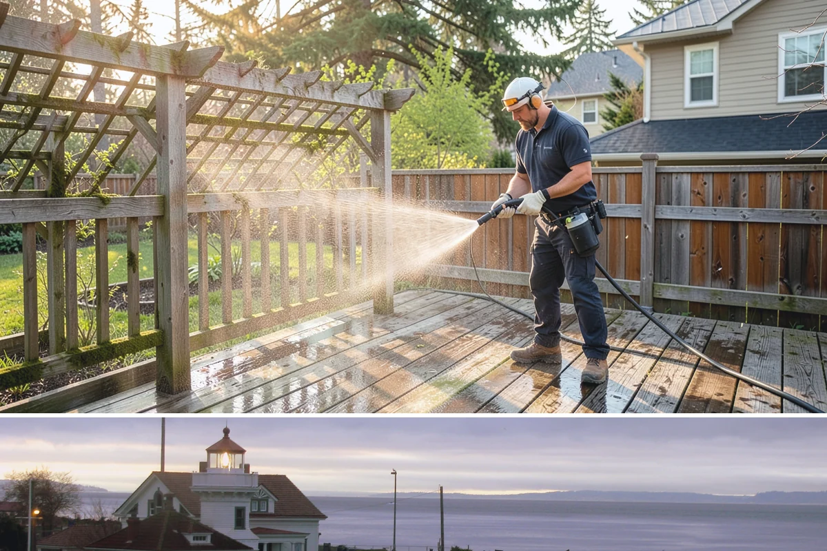 Aluminum Cleaning in Mukilteo, Snohomish County, WA - Clean aluminum in spring or summer to remove the oxidation and streaking that accumulate through the wet season.