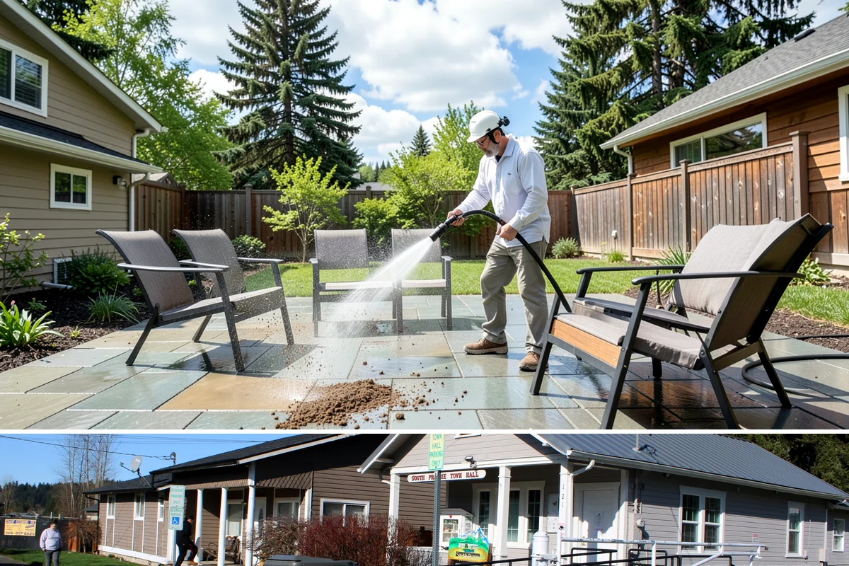Aluminum Cleaning in South Prairie, Pierce County, WA - Clean aluminum in spring or summer to remove the oxidation and streaking that accumulate through the wet season.