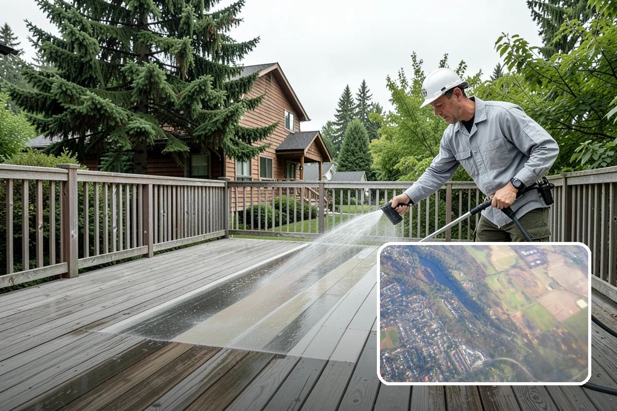 Aluminum Fence Cleaning in Algona, King County, WA - Lifts chalky oxidation haze from the powder coat
