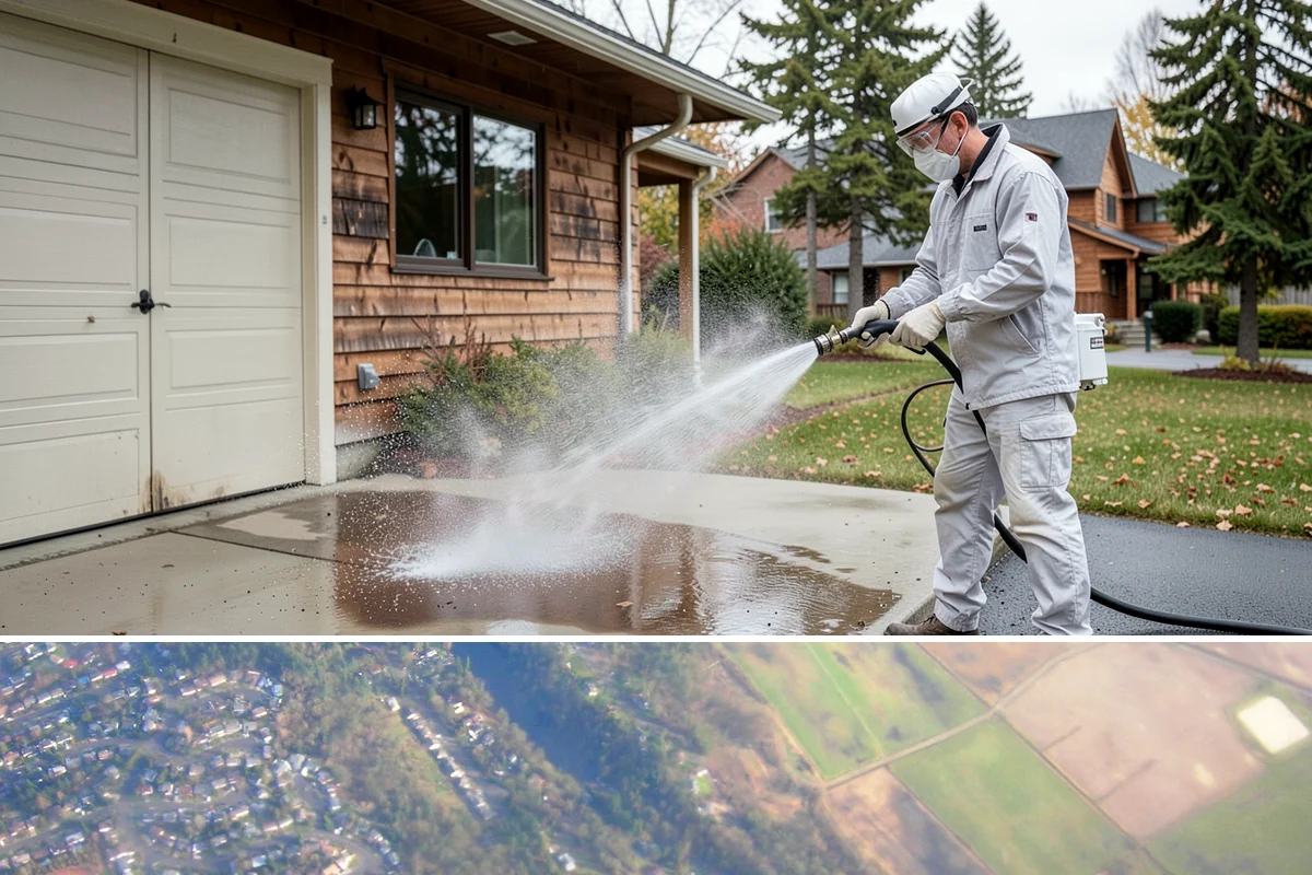 Aluminum Fence Cleaning in Algona, King County, WA - Late spring is a good time to clear off winter oxidation and green film before summer entertaining.