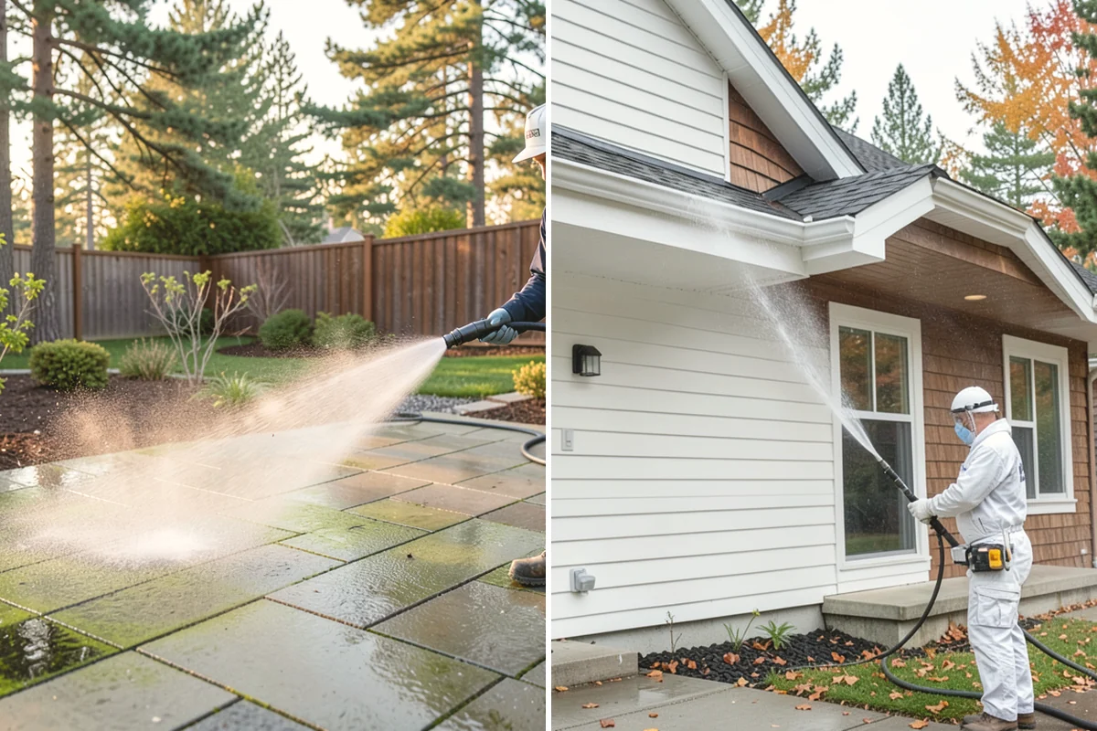 Aluminum Fence Cleaning in Anacortes, Skagit County, WA - Rinse loose dust and debris from the fence