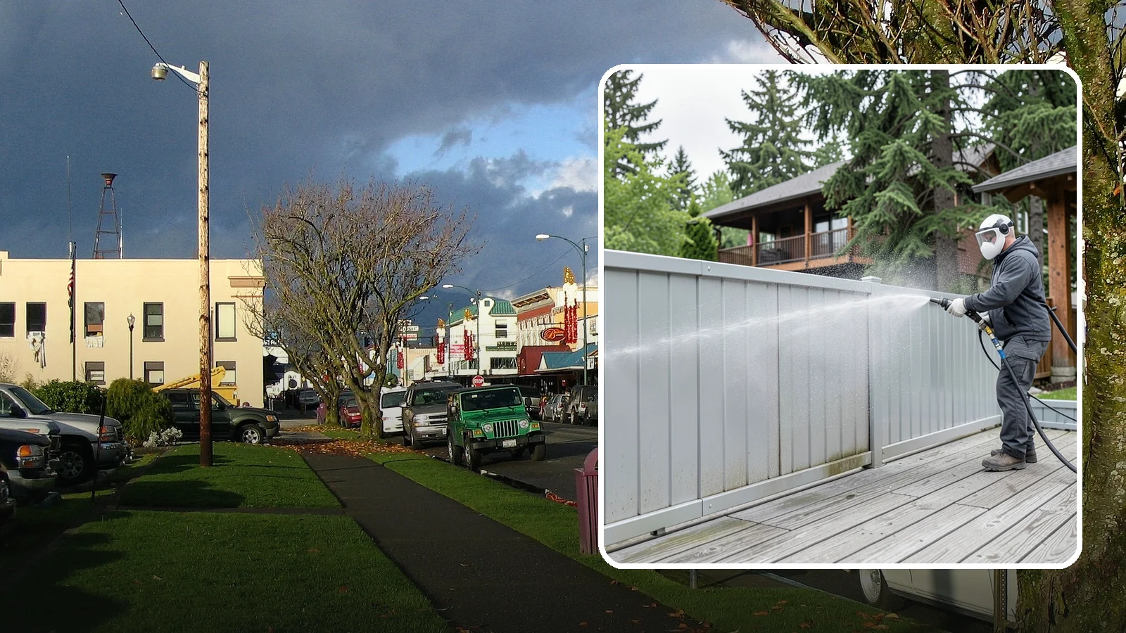 Aluminum Fence Cleaning in Arlington, Snohomish County, WA - Gentle cleaning that lifts oxidation haze and grime from powder-coated aluminum fencing.