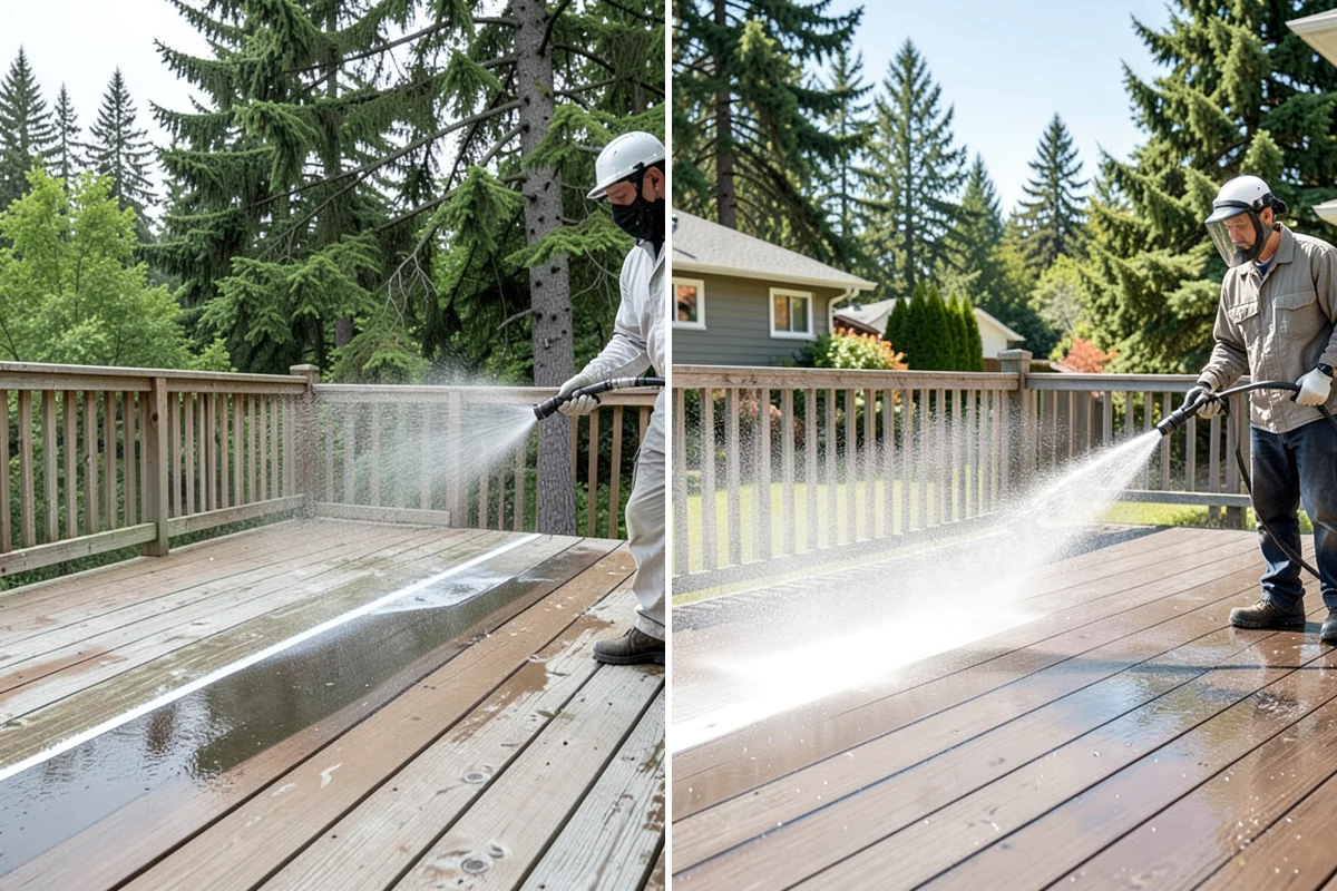Aluminum Fence Cleaning in Arlington, Snohomish County, WA - Rinse loose dust and debris from the fence