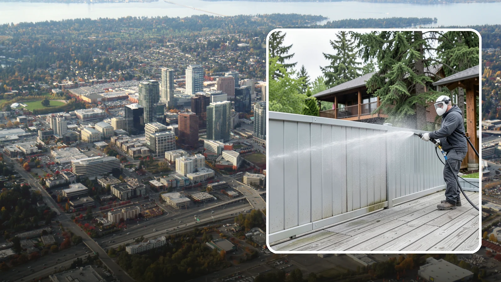 Aluminum Fence Cleaning in Bellevue, King County, WA - Gentle cleaning that lifts oxidation haze and grime from powder-coated aluminum fencing.
