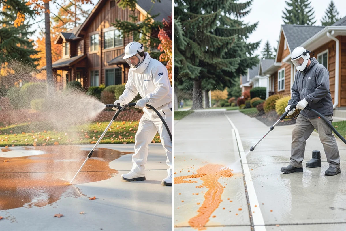 Aluminum Fence Cleaning in Bonney Lake, Pierce County, WA - Rinse loose dust and debris from the fence