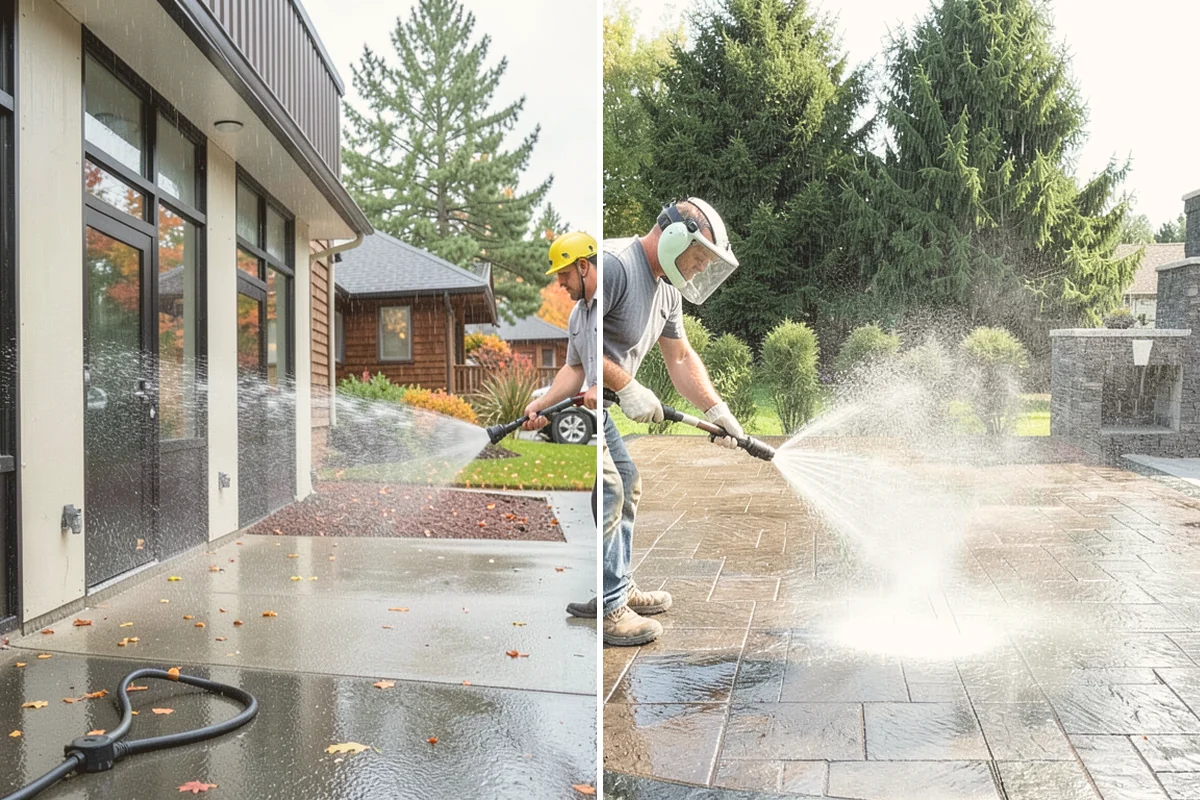Aluminum Fence Cleaning in Bothell, King County, WA - Rinse loose dust and debris from the fence