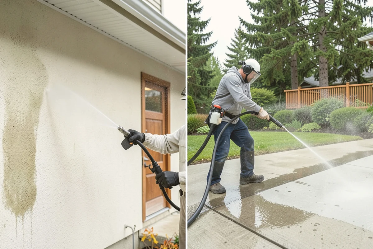 Aluminum Fence Cleaning in Brier, Snohomish County, WA - Rinse loose dust and debris from the fence