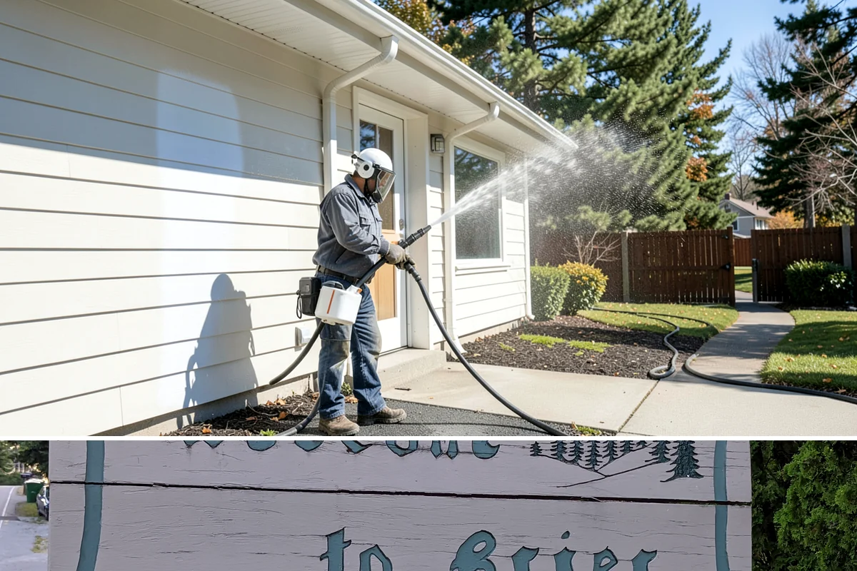 Aluminum Fence Cleaning in Brier, Snohomish County, WA - Late spring is a good time to clear off winter oxidation and green film before summer entertaining.
