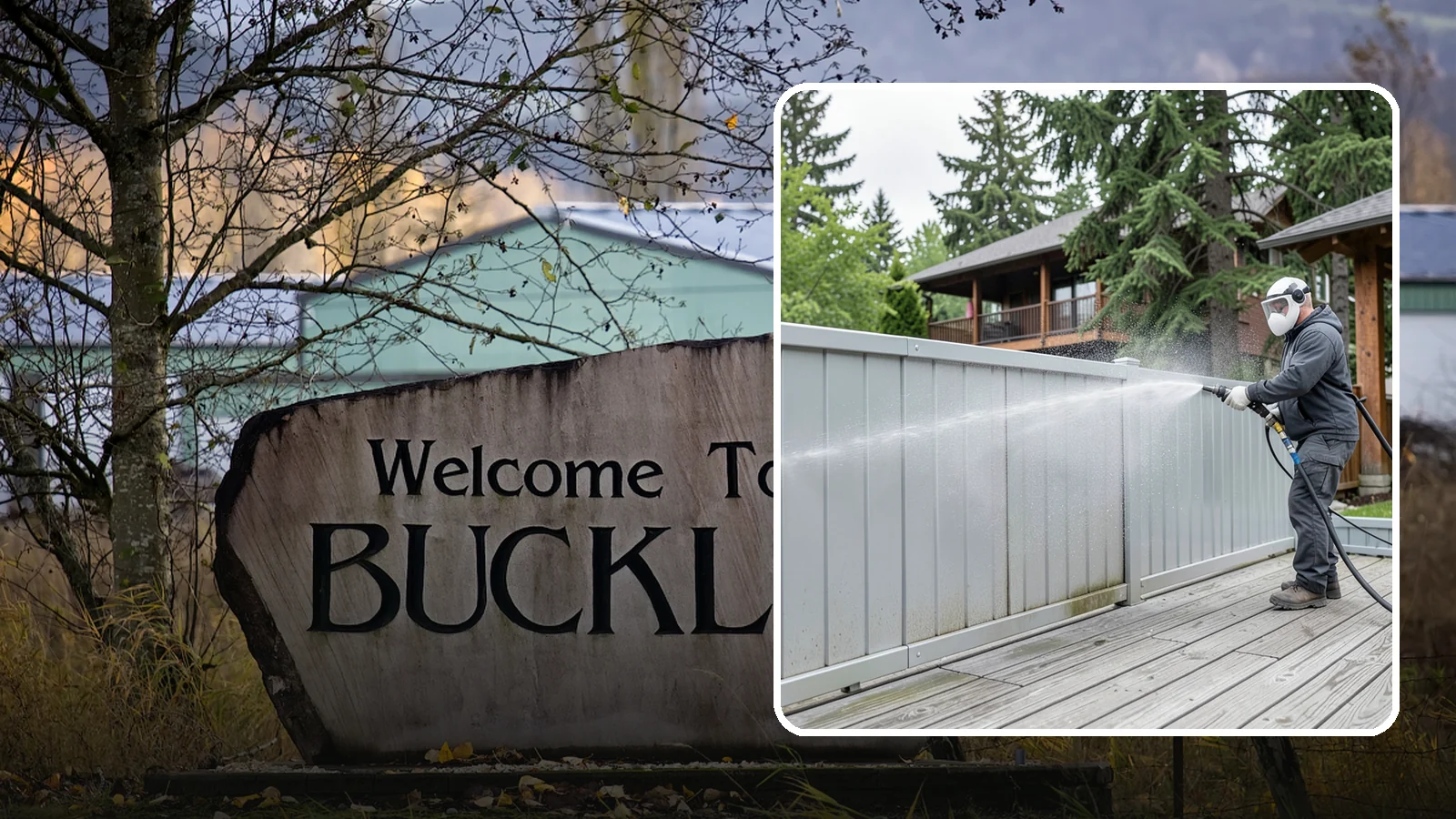Aluminum Fence Cleaning in Buckley, Pierce County, WA - Gentle cleaning that lifts oxidation haze and grime from powder-coated aluminum fencing.