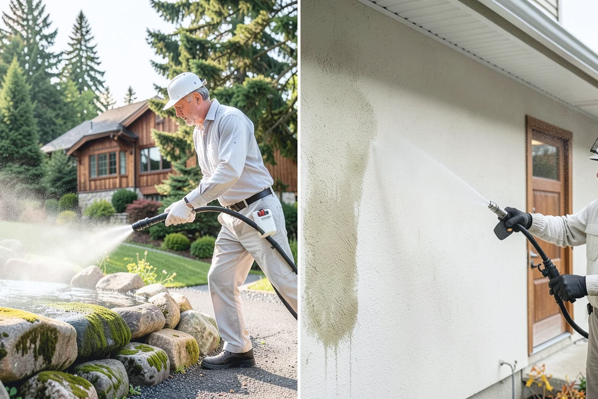 Aluminum Fence Cleaning in Buckley, Pierce County, WA - Rinse loose dust and debris from the fence