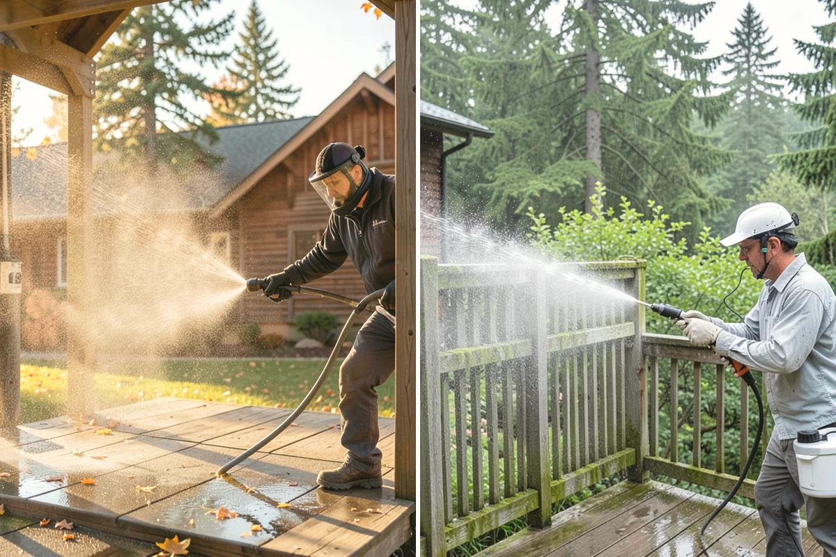 Aluminum Fence Cleaning in Burien, King County, WA - Rinse loose dust and debris from the fence