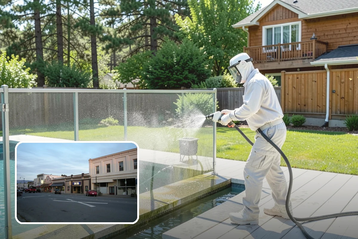 Aluminum Fence Cleaning in Burlington, Skagit County, WA - Lifts chalky oxidation haze from the powder coat
