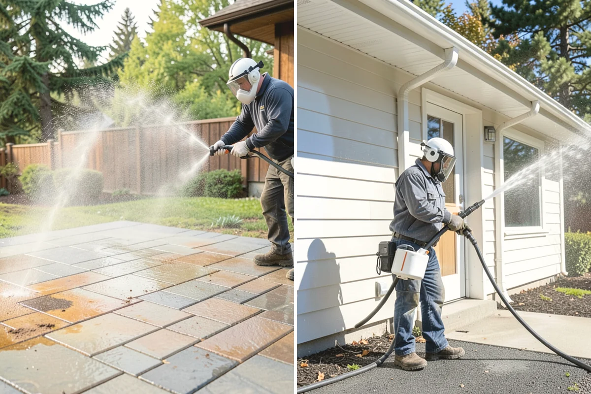 Aluminum Fence Cleaning in Carnation, King County, WA - Rinse loose dust and debris from the fence
