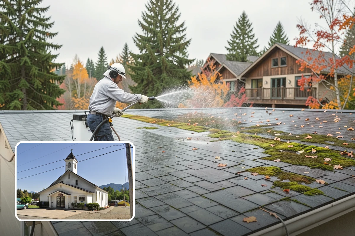 Aluminum Fence Cleaning in Concrete, Skagit County, WA - Lifts chalky oxidation haze from the powder coat