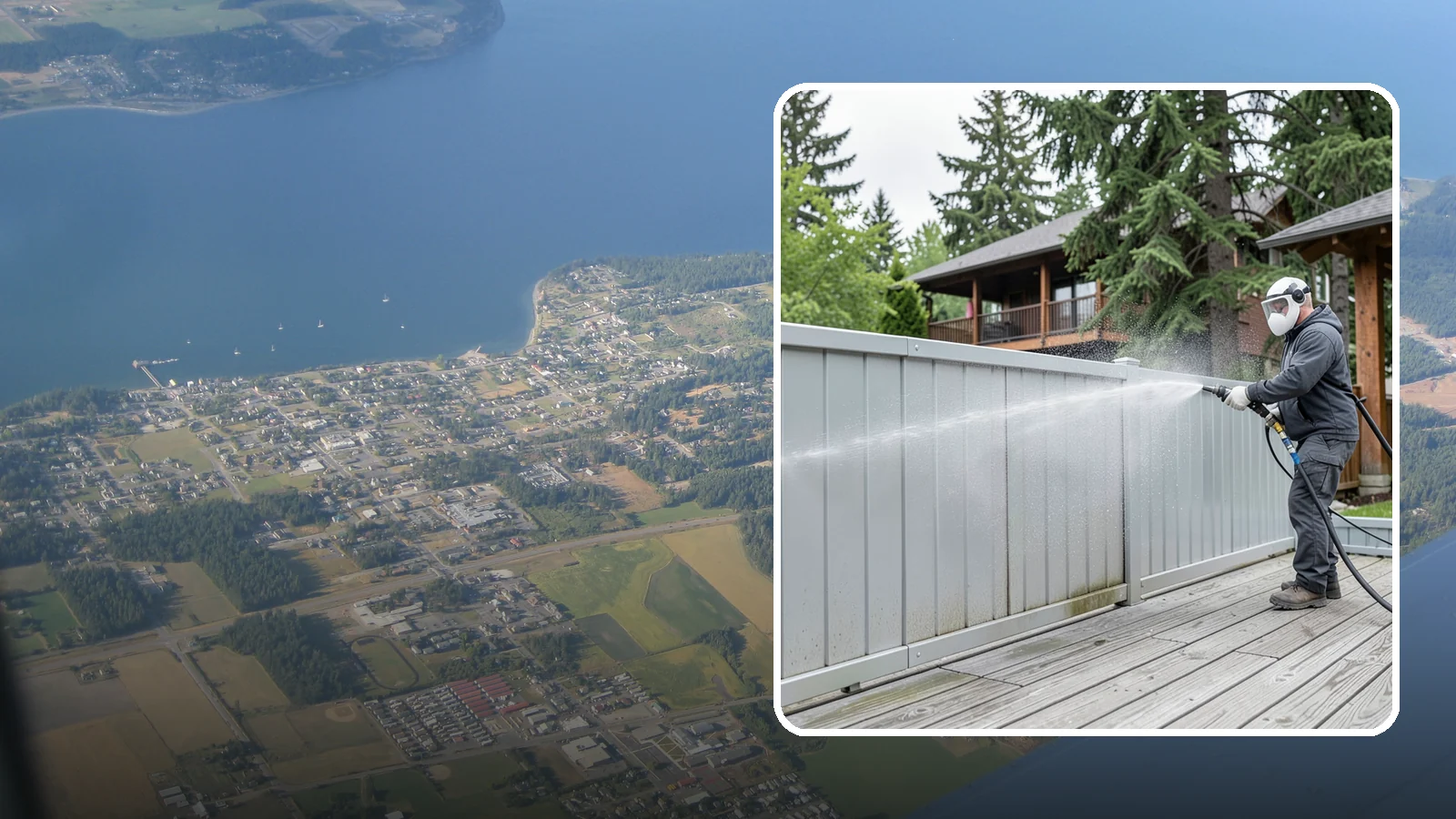 Aluminum Fence Cleaning in Coupeville, Island County, WA - Gentle cleaning that lifts oxidation haze and grime from powder-coated aluminum fencing.