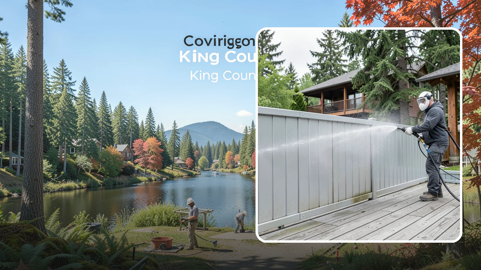 Aluminum Fence Cleaning in Covington, King County, WA - Gentle cleaning that lifts oxidation haze and grime from powder-coated aluminum fencing.