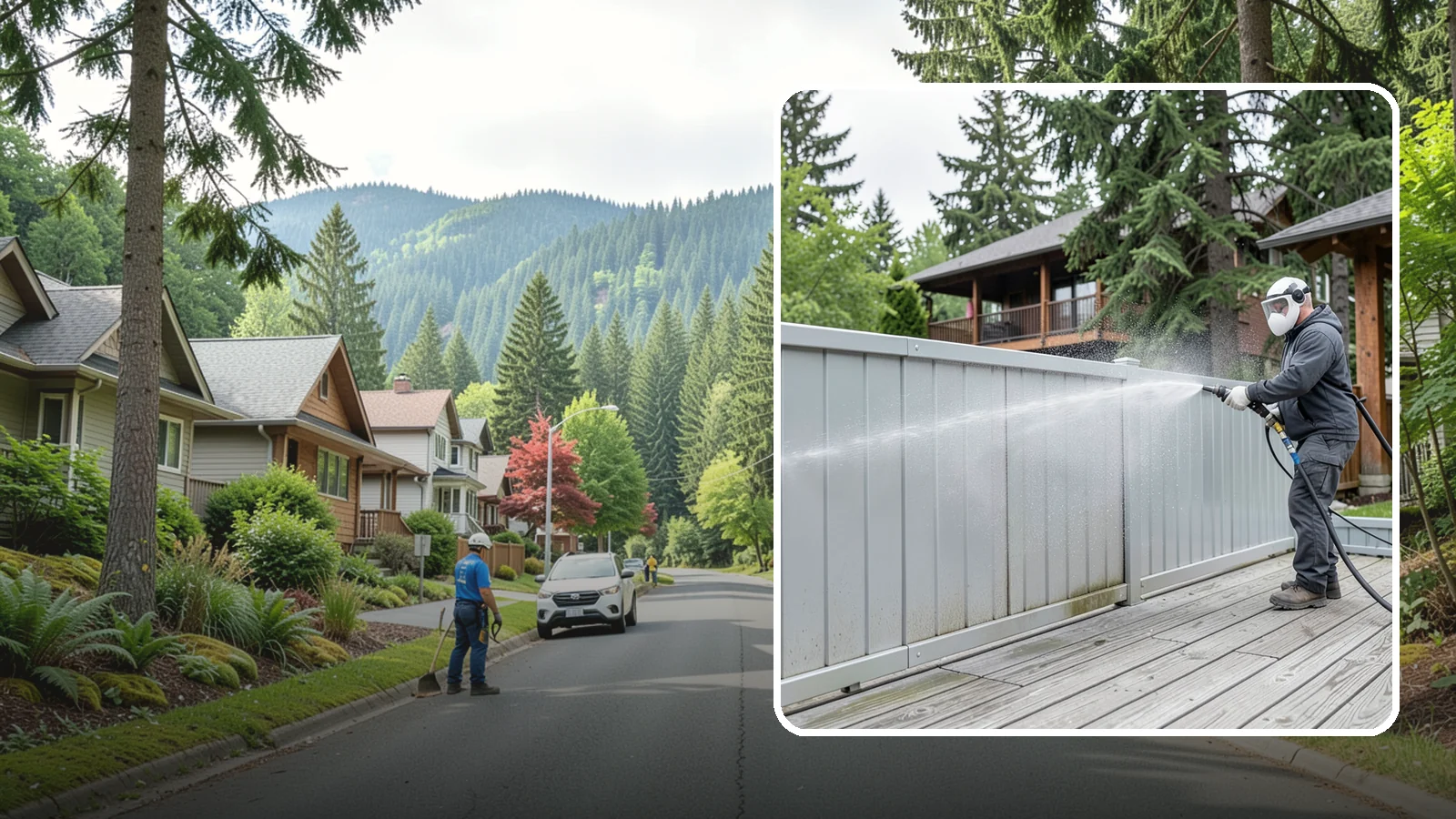Aluminum Fence Cleaning in Darrington, Snohomish County, WA - Gentle cleaning that lifts oxidation haze and grime from powder-coated aluminum fencing.