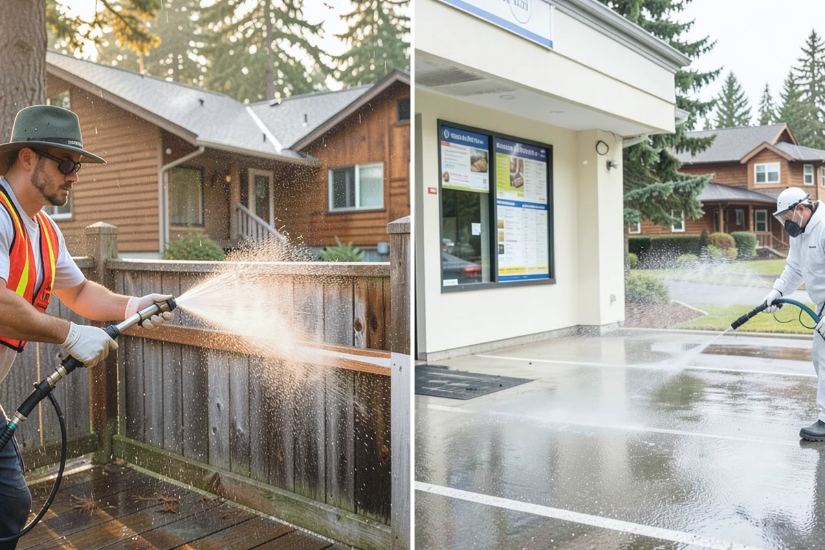 Aluminum Fence Cleaning in Des Moines, King County, WA - Rinse loose dust and debris from the fence