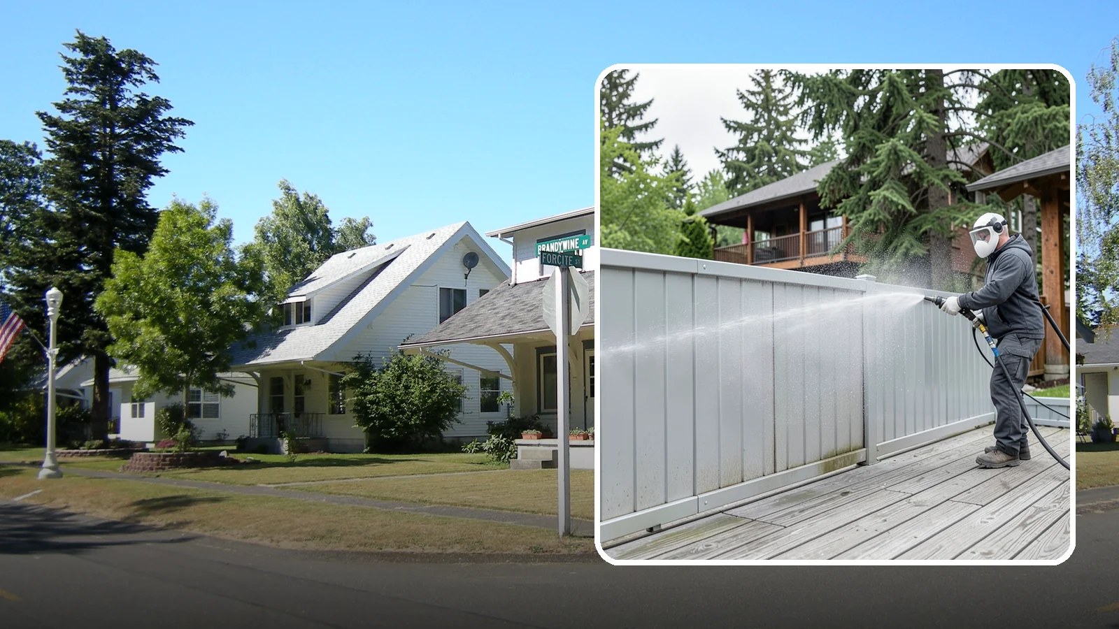 Aluminum Fence Cleaning in DuPont, Pierce County, WA - Gentle cleaning that lifts oxidation haze and grime from powder-coated aluminum fencing.