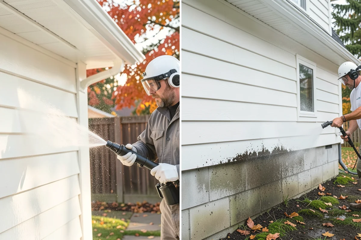 Aluminum Fence Cleaning in Duvall, King County, WA - Rinse loose dust and debris from the fence