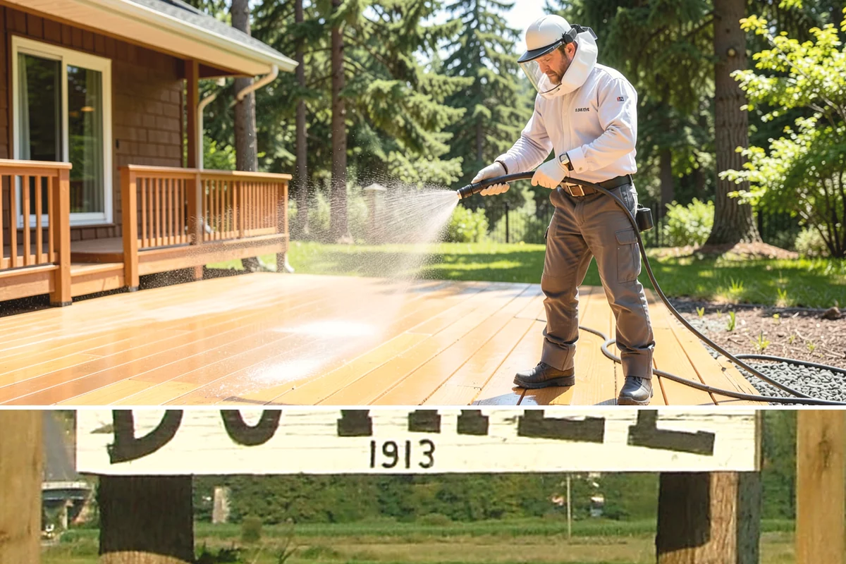 Aluminum Fence Cleaning in Duvall, King County, WA - Late spring is a good time to clear off winter oxidation and green film before summer entertaining.