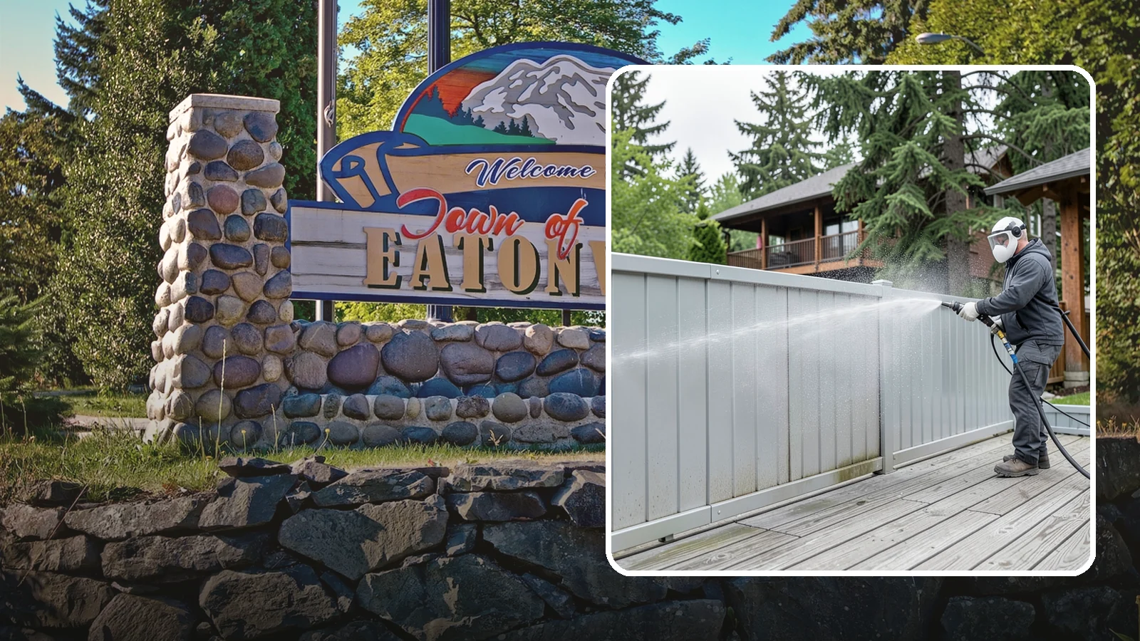 Aluminum Fence Cleaning in Eatonville, Pierce County, WA - Gentle cleaning that lifts oxidation haze and grime from powder-coated aluminum fencing.