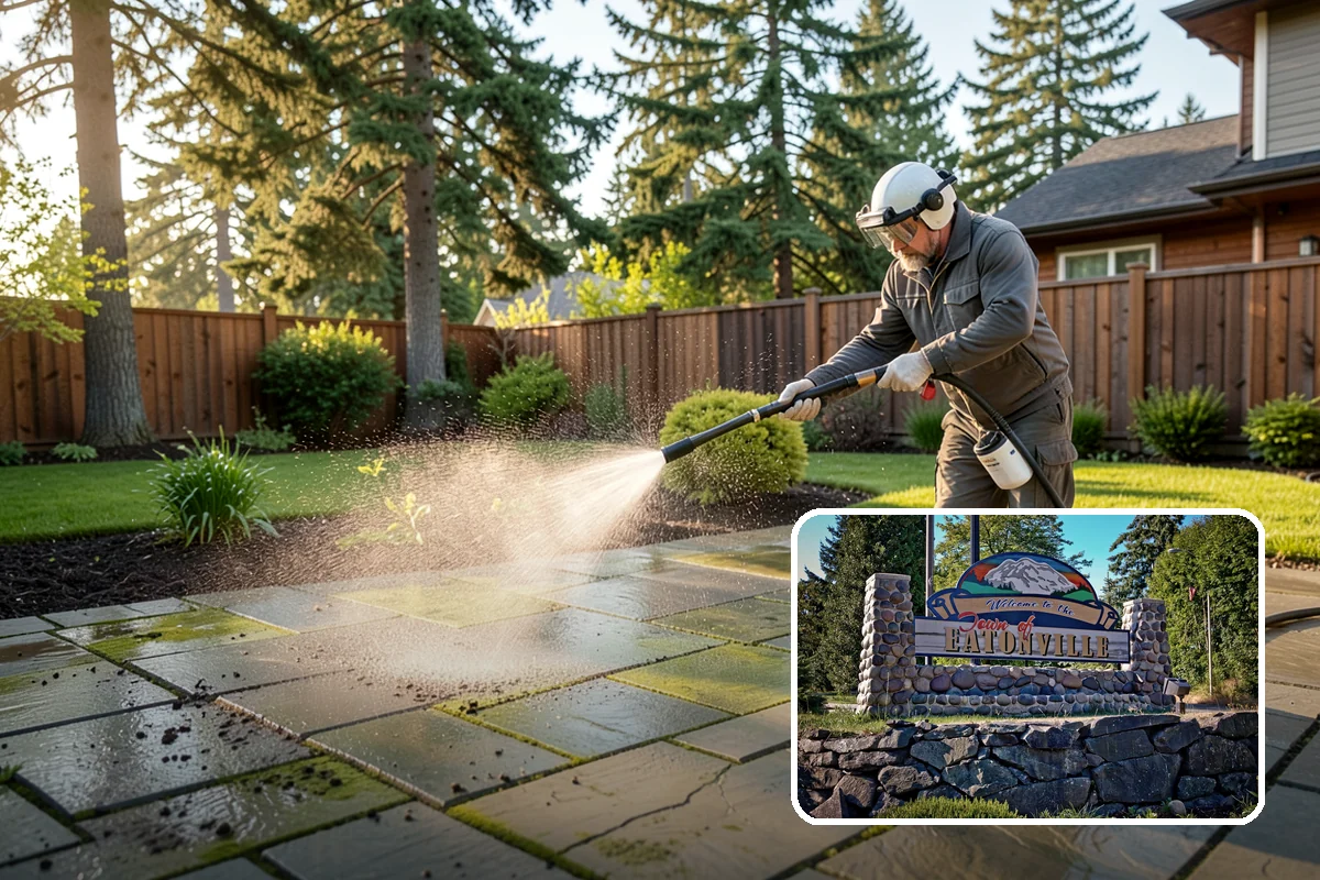 Aluminum Fence Cleaning in Eatonville, Pierce County, WA - Lifts chalky oxidation haze from the powder coat