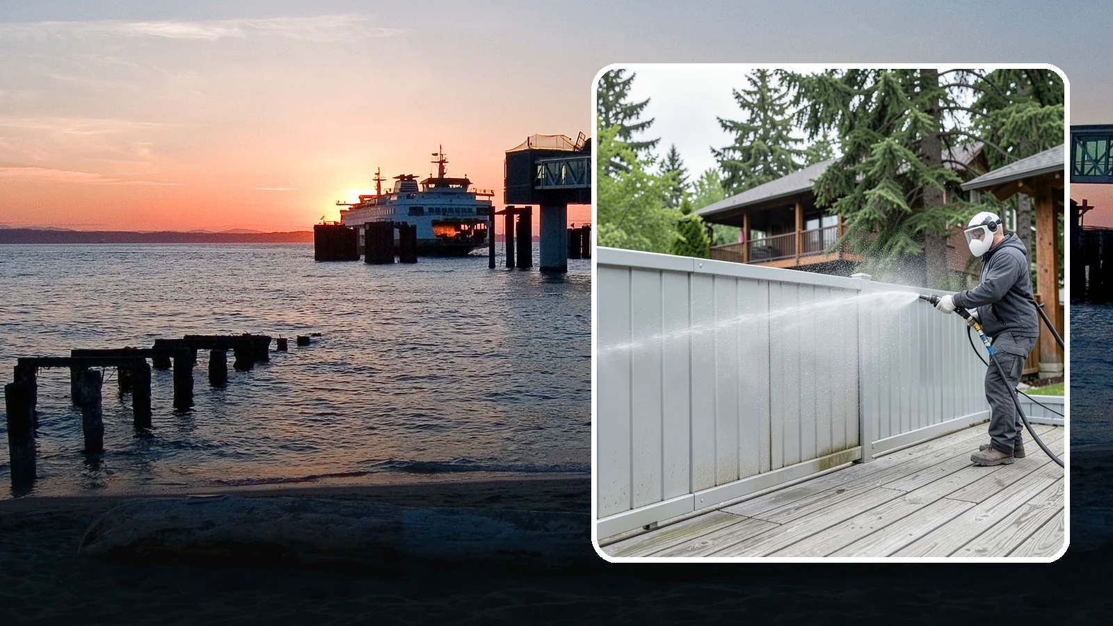 Aluminum Fence Cleaning in Edmonds, Snohomish County, WA - Gentle cleaning that lifts oxidation haze and grime from powder-coated aluminum fencing.