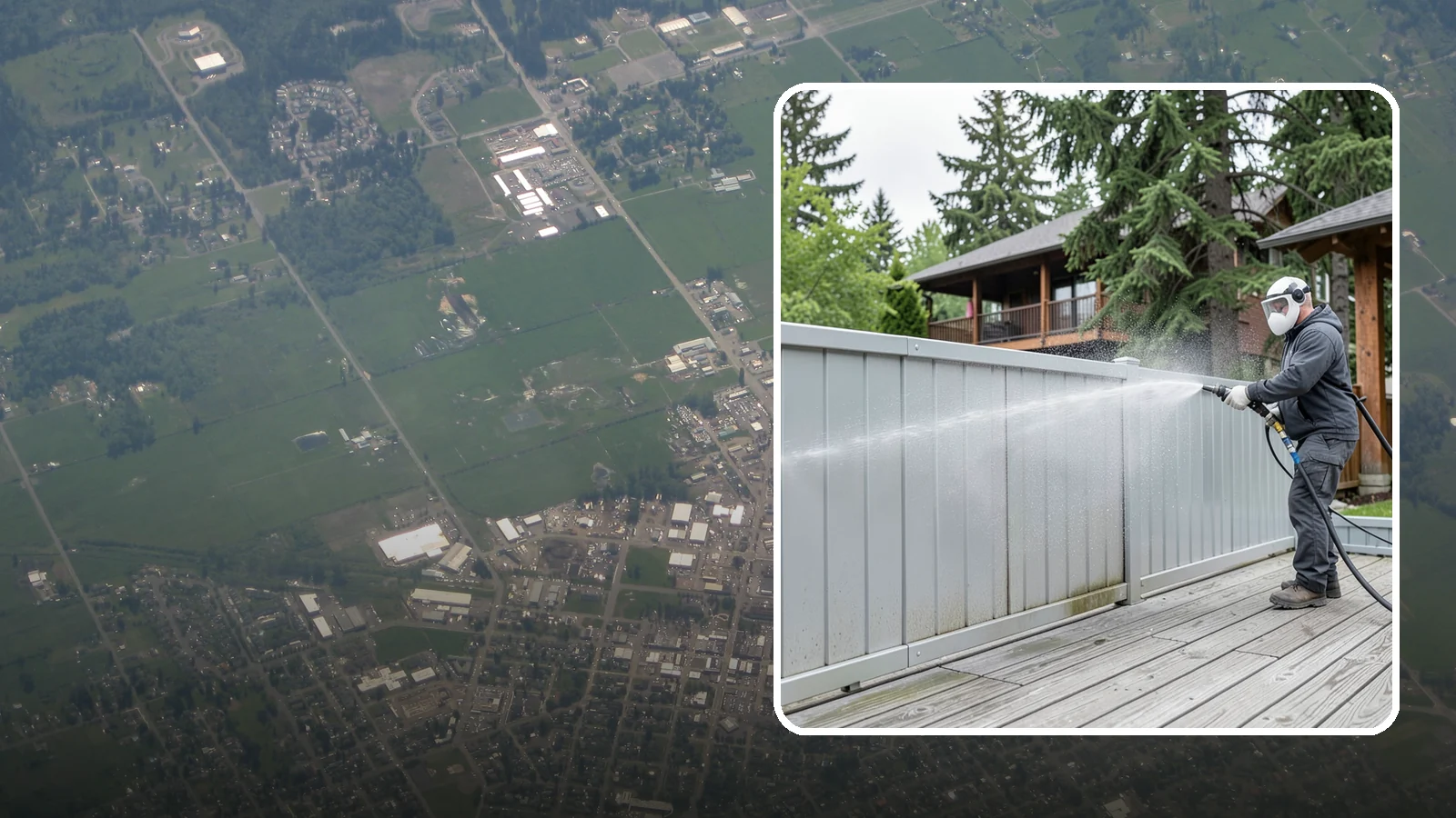 Aluminum Fence Cleaning in Enumclaw, King County, WA - Gentle cleaning that lifts oxidation haze and grime from powder-coated aluminum fencing.