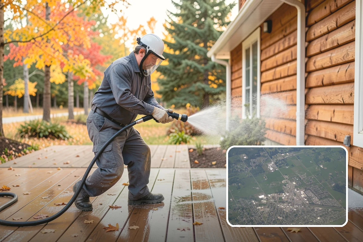 Aluminum Fence Cleaning in Enumclaw, King County, WA - Lifts chalky oxidation haze from the powder coat