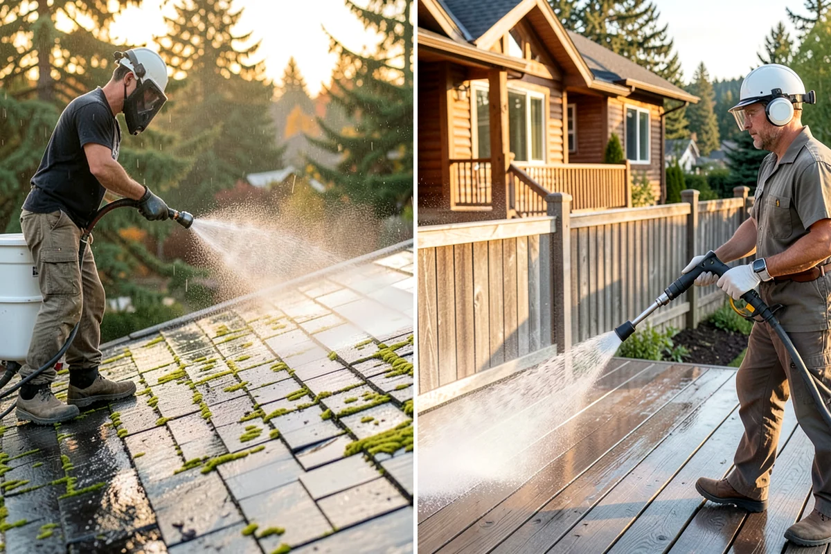 Aluminum Fence Cleaning in Everett, Snohomish County, WA - Rinse loose dust and debris from the fence