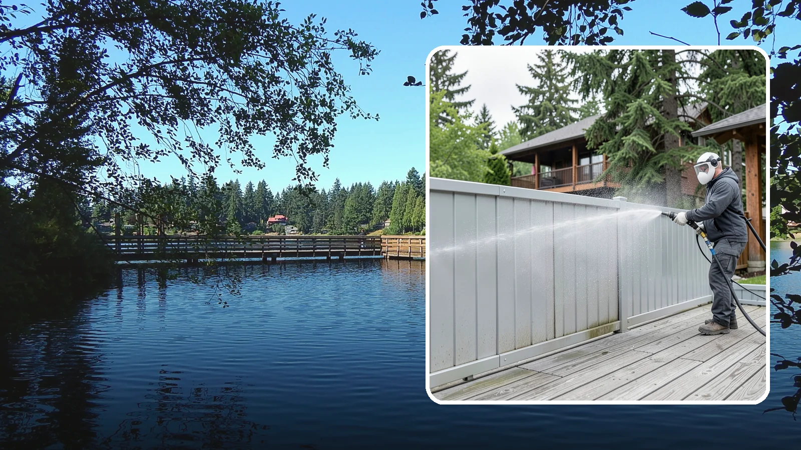 Aluminum Fence Cleaning in Federal Way, King County, WA - Gentle cleaning that lifts oxidation haze and grime from powder-coated aluminum fencing.