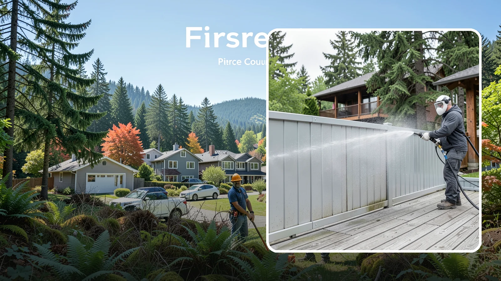 Aluminum Fence Cleaning in Fircrest, Pierce County, WA - Gentle cleaning that lifts oxidation haze and grime from powder-coated aluminum fencing.