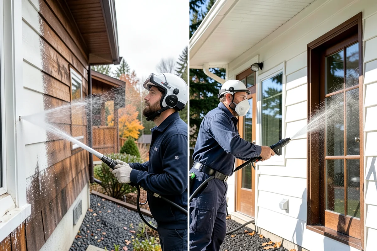 Aluminum Fence Cleaning in Gig Harbor, Pierce County, WA - Rinse loose dust and debris from the fence