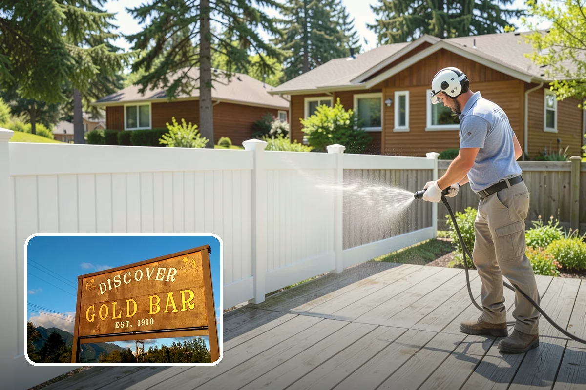 Aluminum Fence Cleaning in Gold Bar, Snohomish County, WA - Lifts chalky oxidation haze from the powder coat