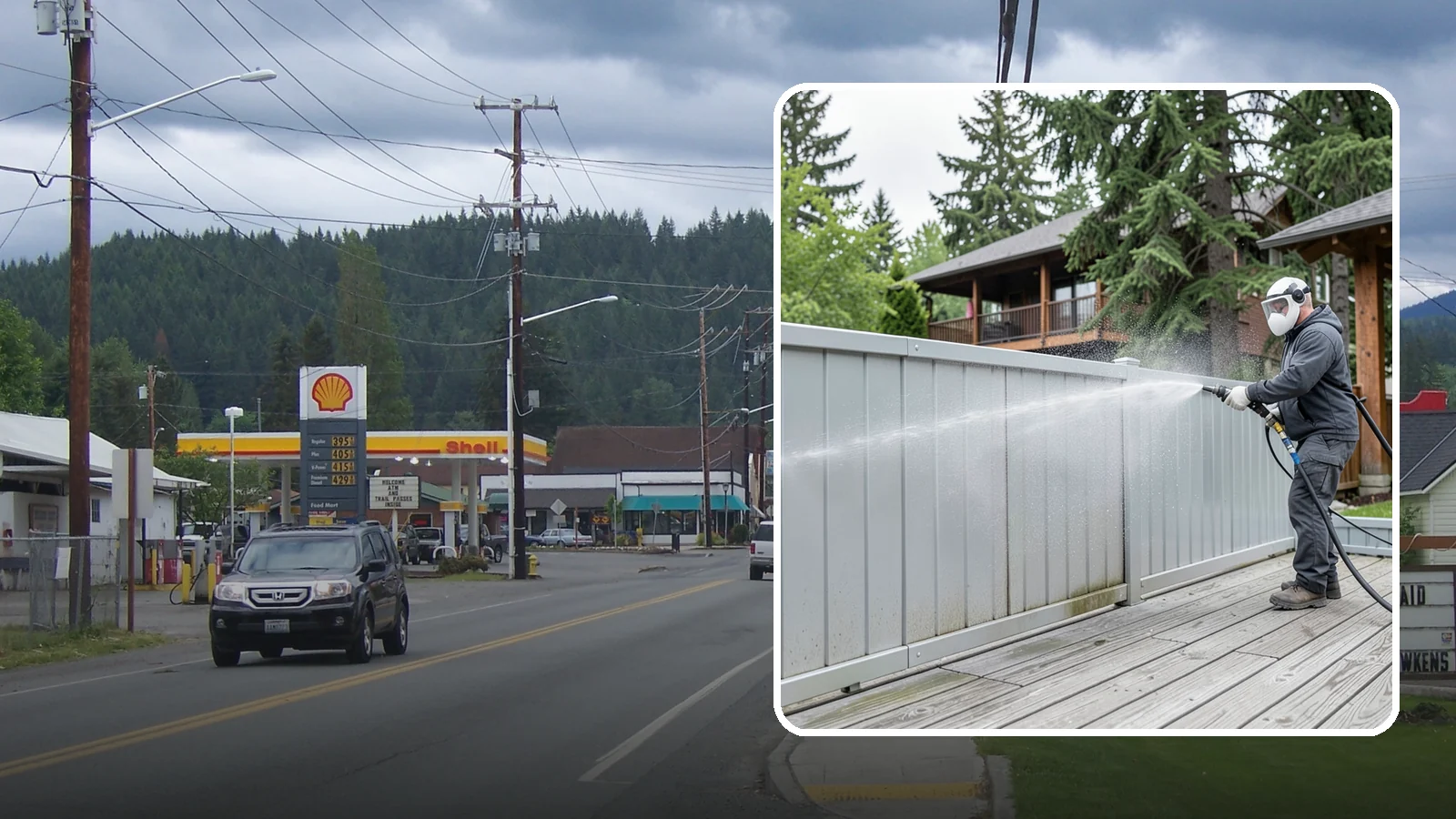 Aluminum Fence Cleaning in Granite Falls, Snohomish County, WA - Gentle cleaning that lifts oxidation haze and grime from powder-coated aluminum fencing.