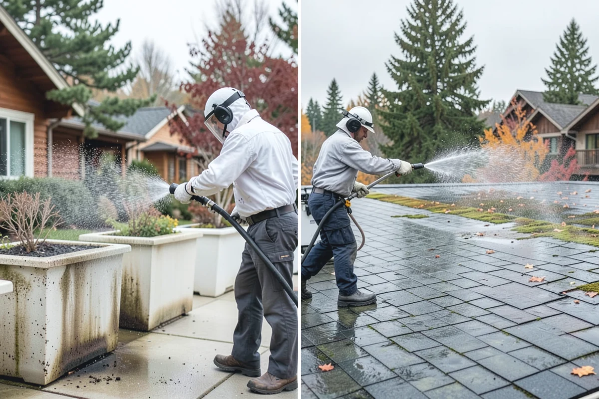 Aluminum Fence Cleaning in Hamilton, Skagit County, WA - Rinse loose dust and debris from the fence