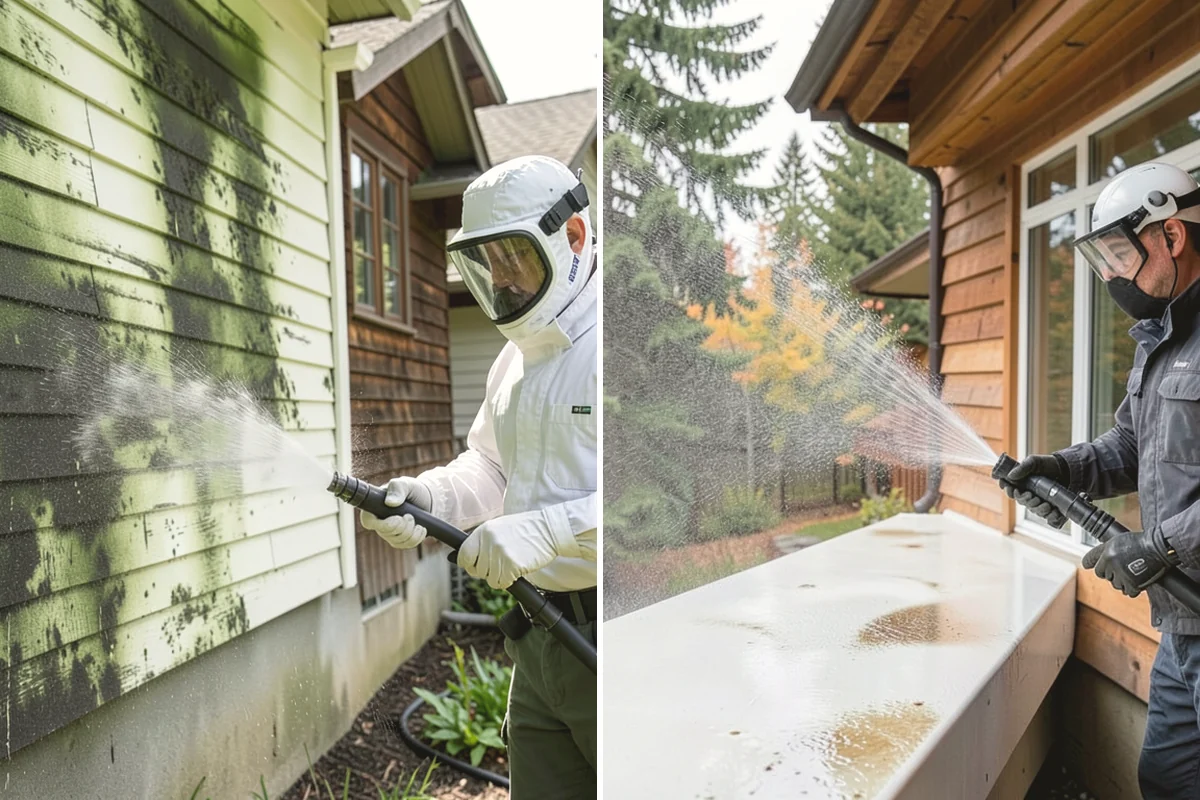 Aluminum Fence Cleaning in Issaquah, King County, WA - Rinse loose dust and debris from the fence