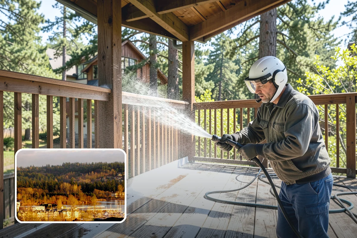 Aluminum Fence Cleaning in Kenmore, King County, WA - Lifts chalky oxidation haze from the powder coat