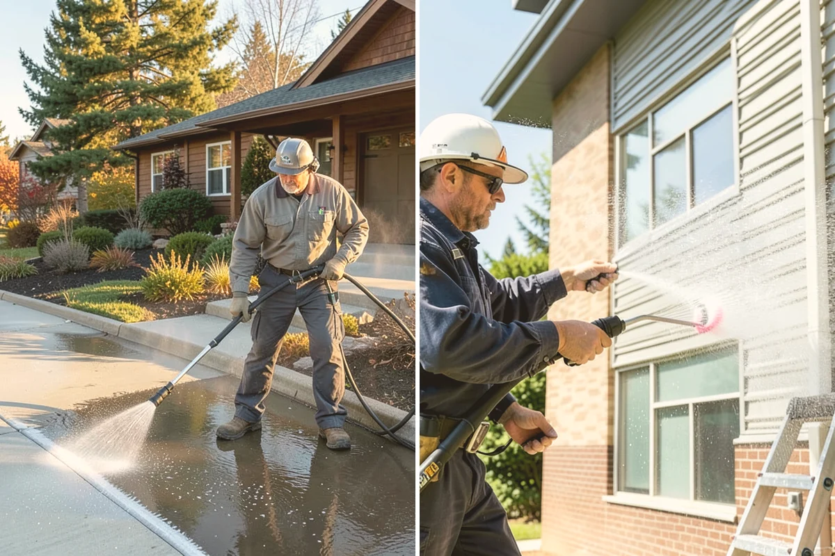 Aluminum Fence Cleaning in Kent, King County, WA - Rinse loose dust and debris from the fence