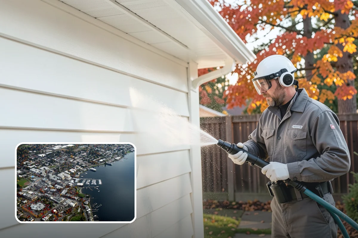 Aluminum Fence Cleaning in Kirkland, King County, WA - Lifts chalky oxidation haze from the powder coat