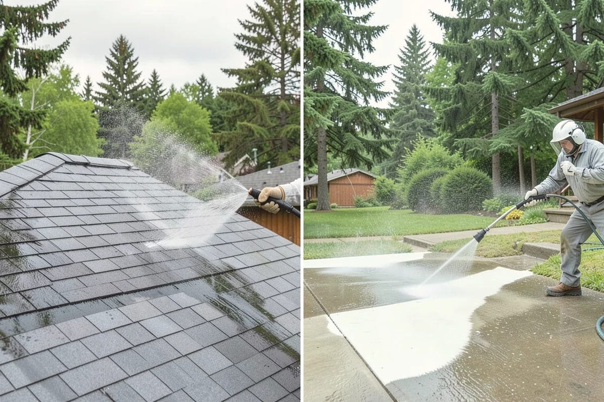 Aluminum Fence Cleaning in Kirkland, King County, WA - Rinse loose dust and debris from the fence