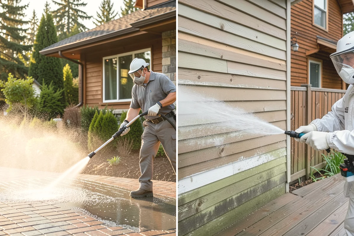 Aluminum Fence Cleaning in La Conner, Skagit County, WA - Rinse loose dust and debris from the fence